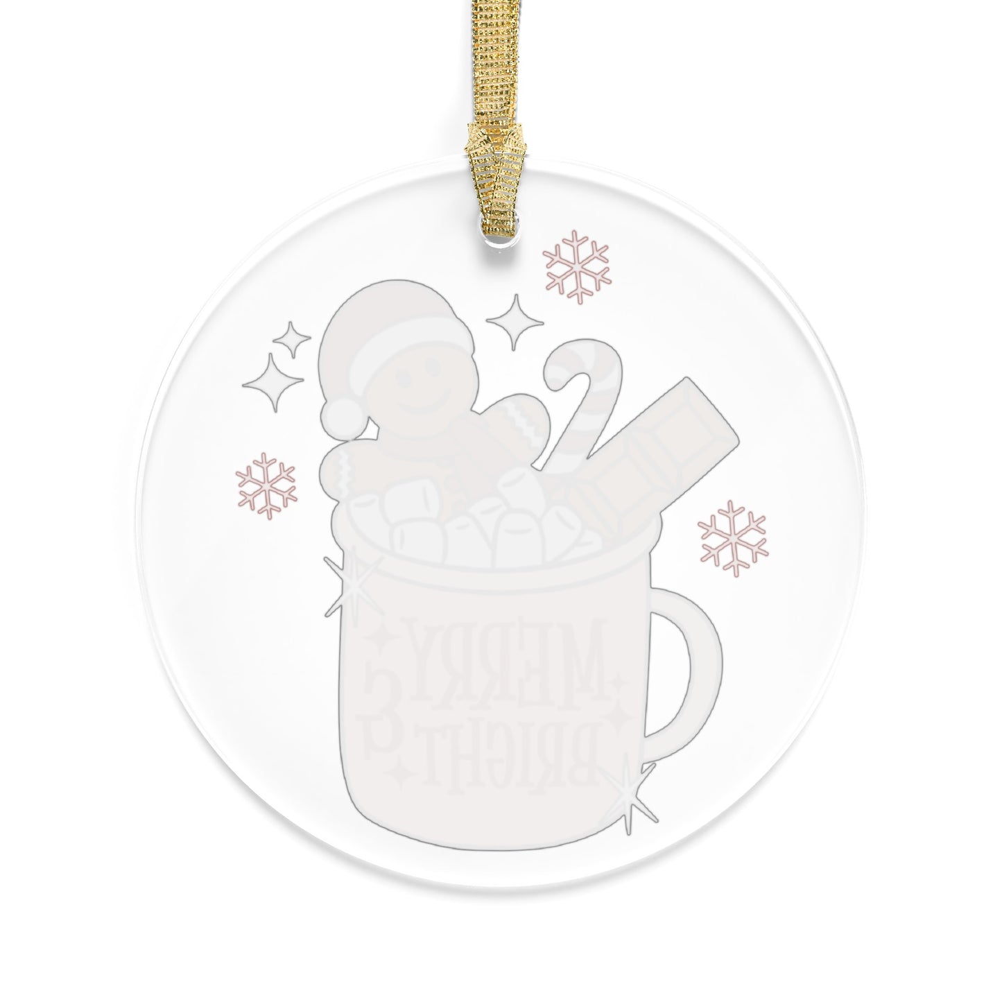 Gingerbread Merry and Bright Acrylic Ornament