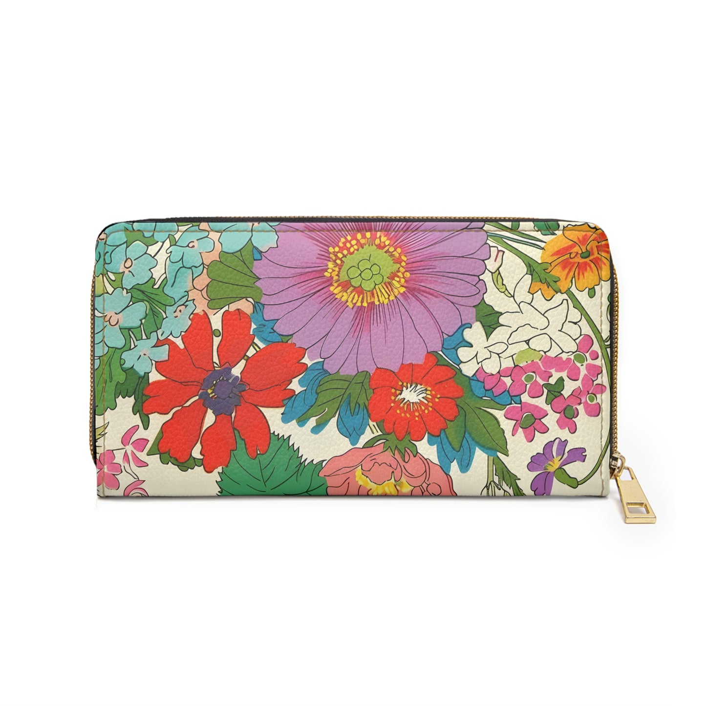 Vintage Style Flowers Zipper Wallet