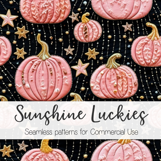 Whimsical Pink Pumpkin Seamless Pattern