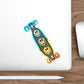 Smiley Longboard Holographic Die-cut Sticker