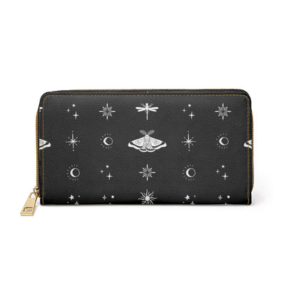 Celestial Moth Zipper Wallet