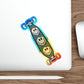 Smiley Longboard Holographic Die-cut Sticker