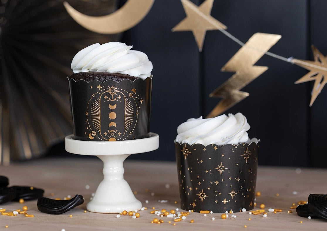 Gold Foil Stars Food Cups- (50 pcs)