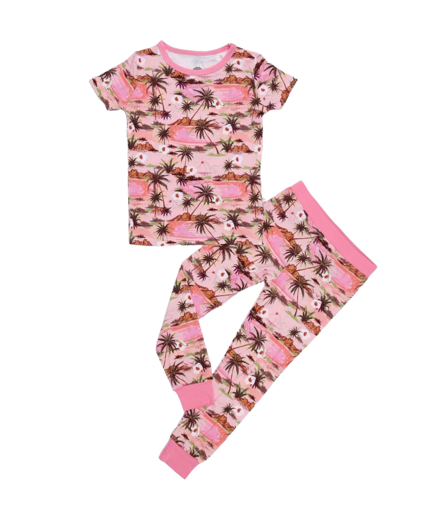 You Had Me at Aloha, But Make it Pink 2 Piece Short Sleeve Pajamas